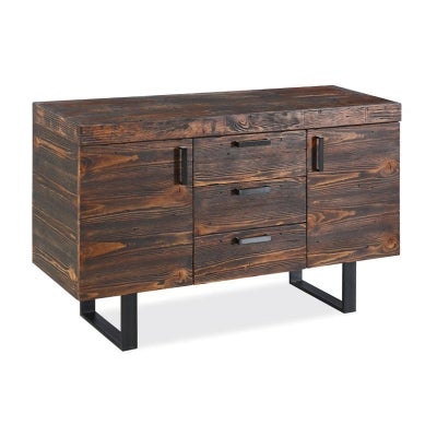 Delray Reclaimed Pine Timber & Metal 2 Door 3 Drawer Buffet Table, 150cm