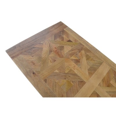 Morgan Solid Mango Wood Timber Parquetry Coffee Table, 140cm