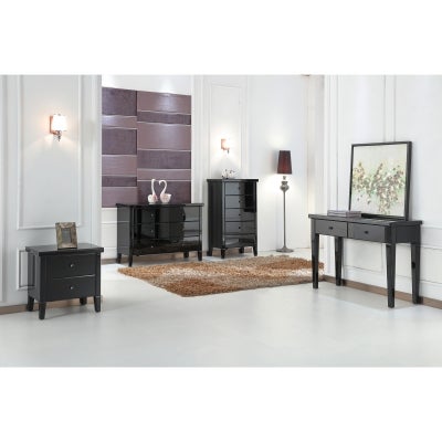 Vienna Mirrored Console Table, 125cm, Black