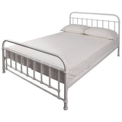 Corringle Metal Bed, Double, White