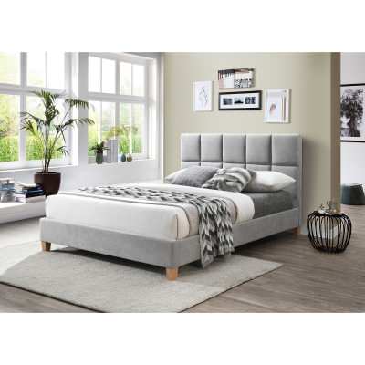 Jorvix Fabric Platform Bed, Queen, Mist Grey