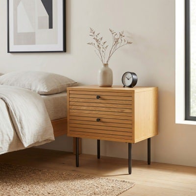 Line Wooden Bedside Table