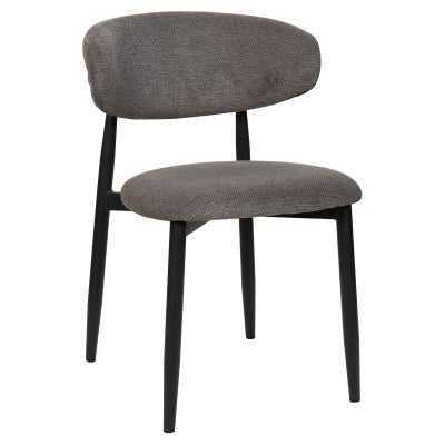Lior Fabric & Metal Dining Chair, Dark Grey / Black