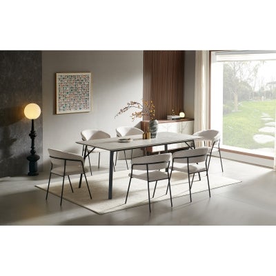 Prescott Wood & Metal Dining Table, 200cm