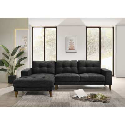 Cohort Fabric Corner Sofa, 3 Seater with LHF Chaise, Licorice
