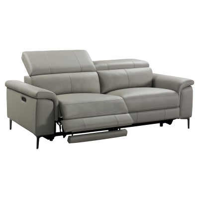 Kevril Leather Electric Recliner Sofa, 3 Seater, Taupe