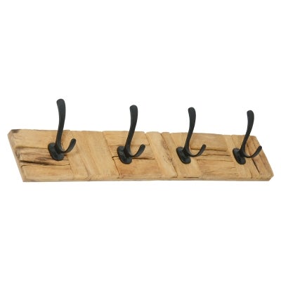 Ara Reclaimed Mango Wood & Iron Wall Hook, 60cm