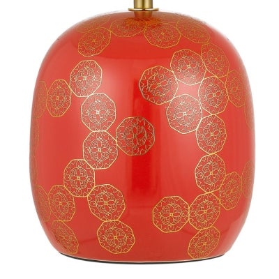 Wishes Ceramic Base Table Lamp, Red