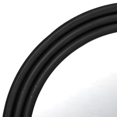 Loopy Metal Frame Round Wall Mirror, 82cm, Black
