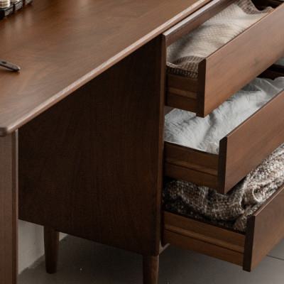 Alvorn American Walnut Timber 3 Drawer Configurable Dressing Table