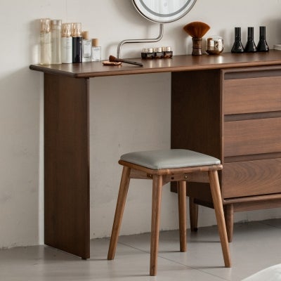 Alvorn American Walnut Timber 3 Drawer Configurable Dressing Table with Mirror