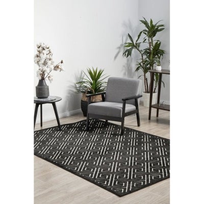 York Alice Modern Rug, 400x300cm, Black