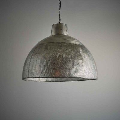 Riva Perforated Iron Dome Pendant Light, Extra Large, Zinc