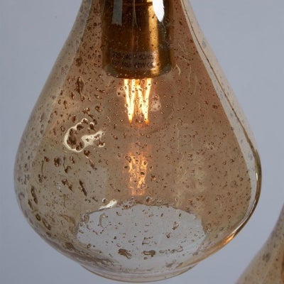 Lustre Glass Cluster Pendant Light, Teardrop, Pale Gold