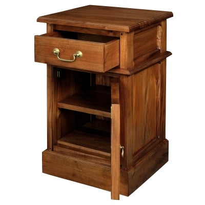 Tasmania Mahogany Timber Bedside Table, Right, Light Pecan