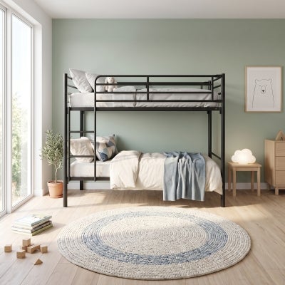 Backpacker Australian Made Commercial Grade Metal Bunk Bed, King Single, Matt Black