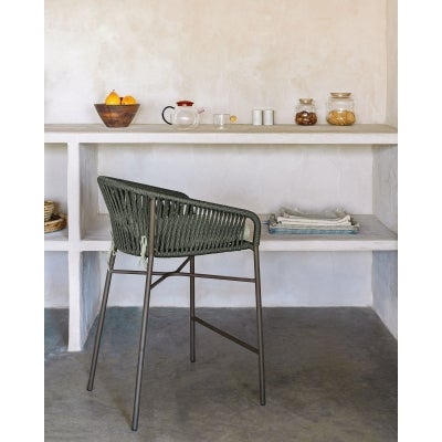 Wilton Rope & Steel Counter Stool, Green