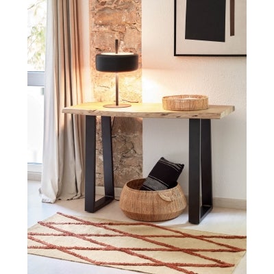 Mildura Acacia Timber & Steel Console Table, 115cm