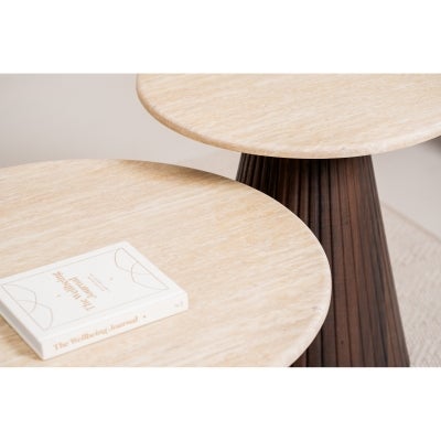 Cressa Artificial Stone Top Round Side Table