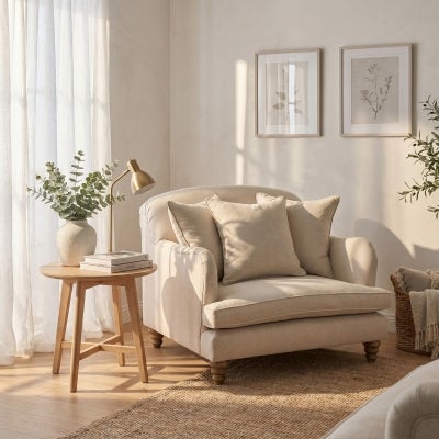 Heritage Linen Fabric Armchair