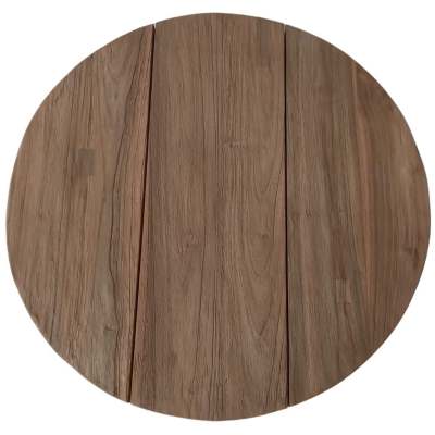 Denmark Reclaimed Teak Timber Round Side Table / Stool, Natural