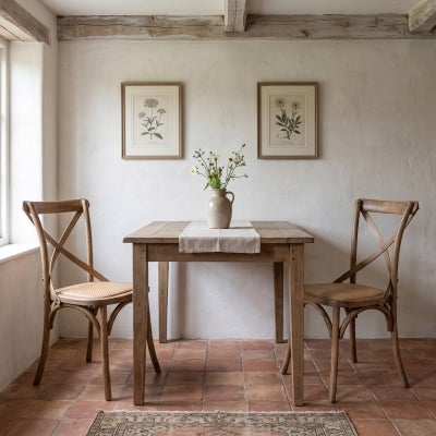 Kasan Oak Timber Cross Back Dining Chair, Rattan Seat, Natural Oak