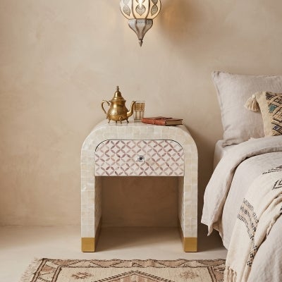 Dorado Shell Inlaid Bedside Table