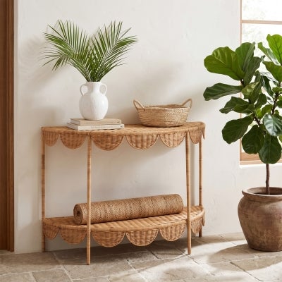Pettine Rattan Console Table, 105cm