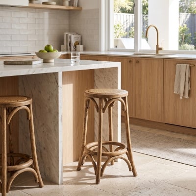 Denver Thea Elm Timber Counter Stool, Oak