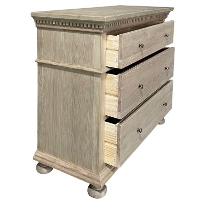 Frances Oak Timber 3 Drawer Chest, Weathered Oak