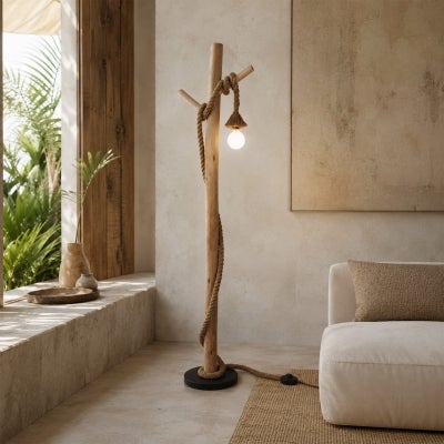 Lea Timber & Rope Floor Lamp