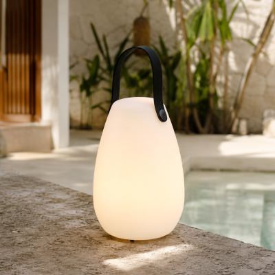 Snow Egg IP44 Indoor / Outdoor Colour Changing LED Table Lamp with Handle