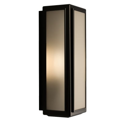 Lille IP44 Brass & Glass Indoor / Outdoor Wall Lantern, Small, Antique Bronze / Frosted