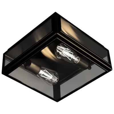 Lille Brass & Glass Ceiling / Wall Light, Antique Bronze / Clear