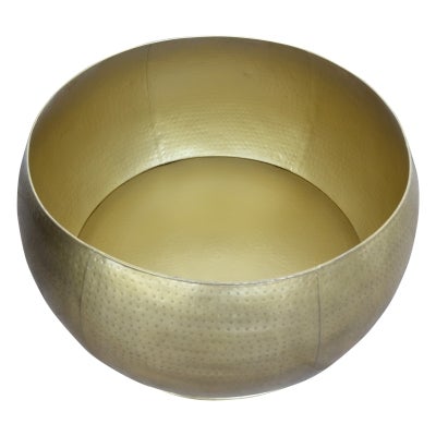 Zoumi Hammered Iron Round Coffee Table, 95cm, Antique Brass