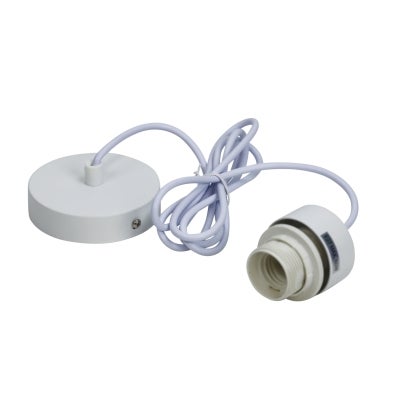 Parti Pendant Light Cord Suspension, E27, White / White