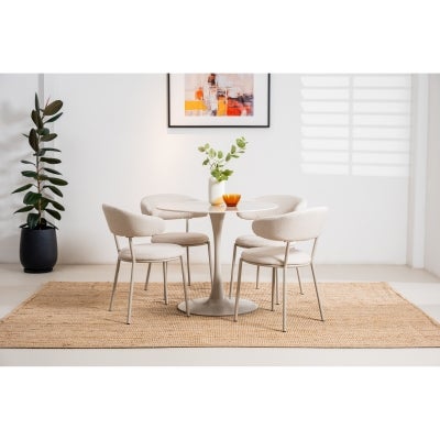 Buttler Fabric & Metal Dning Chair, Taupe