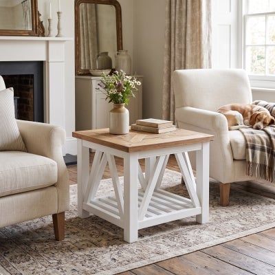 Avista Solid Timber Parquetry Top Side Table