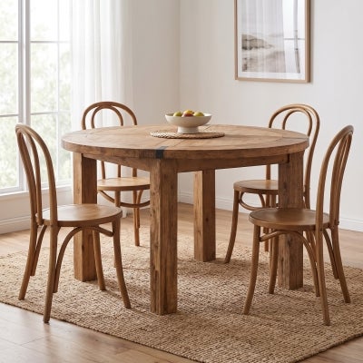 Berida Acacia Timber Round Dining Table, 120cm