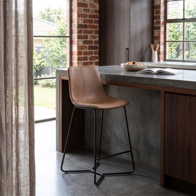 Keresley PU Leather Counter Stool, Brown