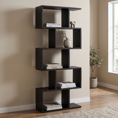 Ariselle Mango Wood Display Shelf, 80x185cm, Black