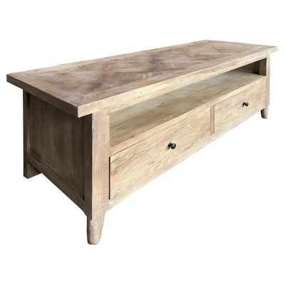 Bacchus Reclaimed Elm Timber 2 Drawer TV Unit, 140cm