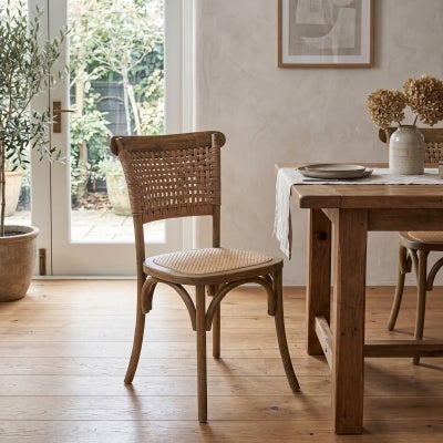 Eiffel Elm Timber Dining Chair, Antique Natural