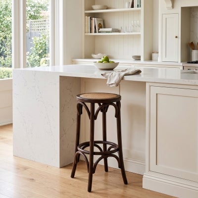 Boen Elm Timber Round Counter Stool, Walnut