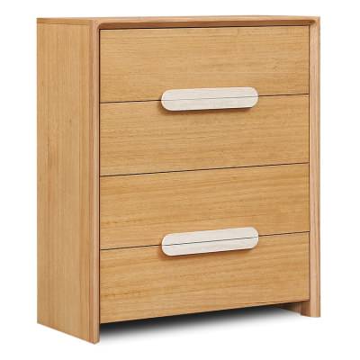 Milos Tasmanian Oak Timber 4 Drawer Tallboy