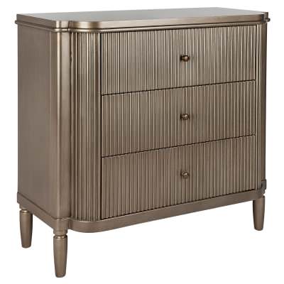 Arielle 3 Drawer Accent Chest, Antique Gold