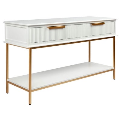 Aimee Console Table, 140cm, White / Gold