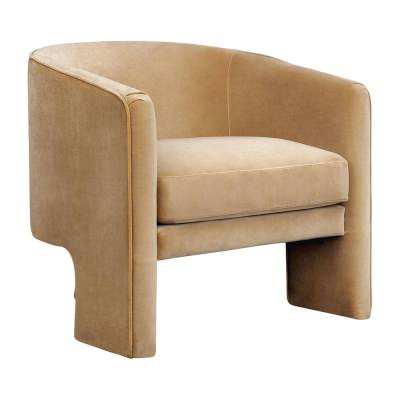 Kylie Velvet Fabric Occasional Armchair, Ochre