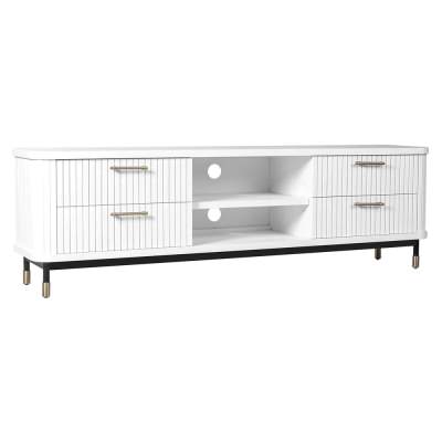 Sophia Wooden 4 Drawer TV Unit, 200cm, White