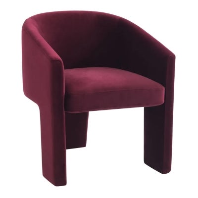 Kylie Velvet Fabric Dining Tub Chair, Wine